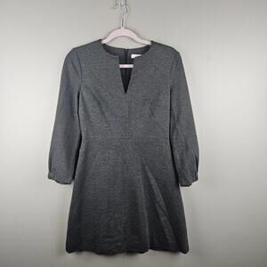 Tibi Charcoal Gray A-Line Puff Sleeve Dress Size 2
